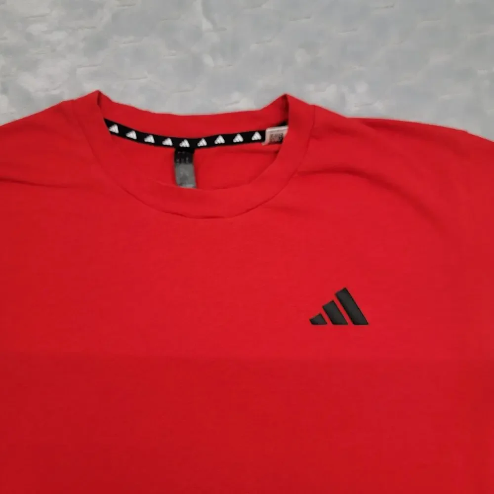 Adidas Aeroready Mens Large Red Short Sleeve Athletic Training T-Shirt Tee